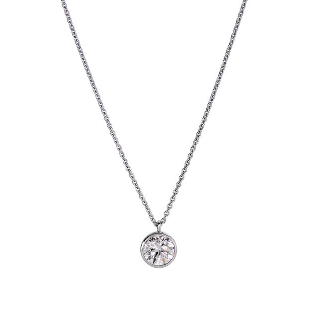 Anheng i hvitt gull med diamant i sariefatning