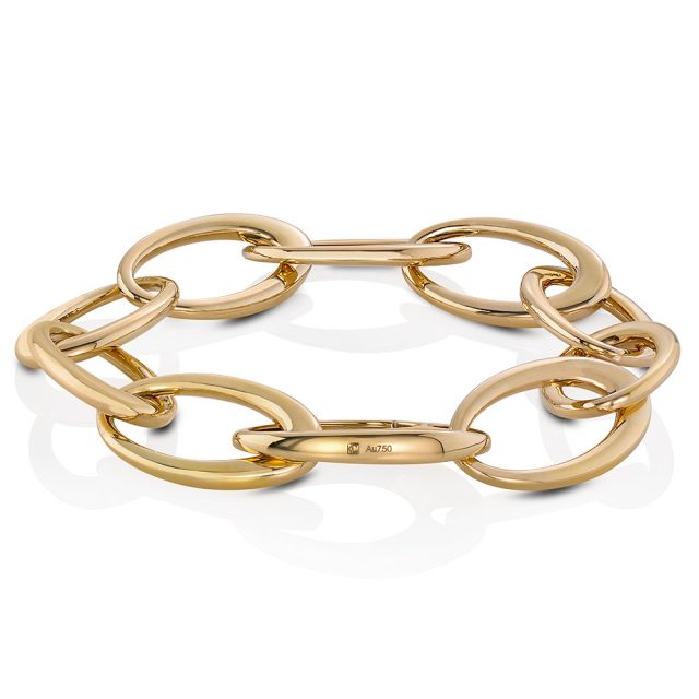 Chain with ovals in yellow gold