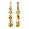 Creol collection earrings in yellow gold with zircon and diamonds