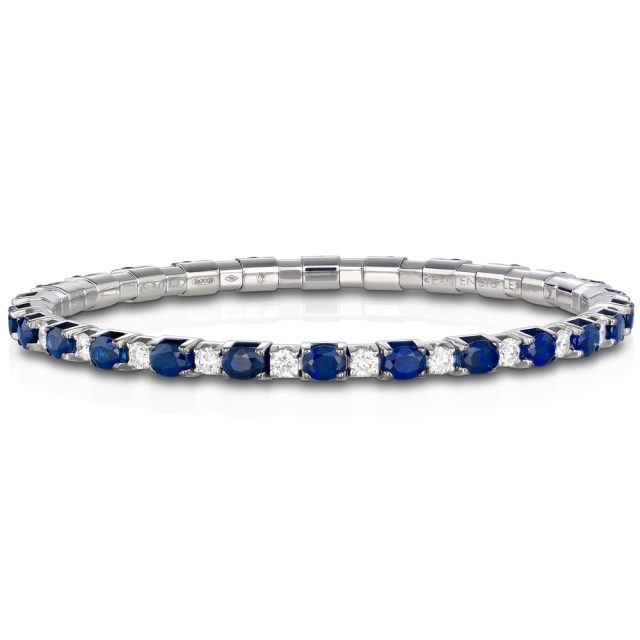 Armbånd New Tennis med safirer og diamanter