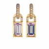 Earrings creol collection with diamonds and morganite