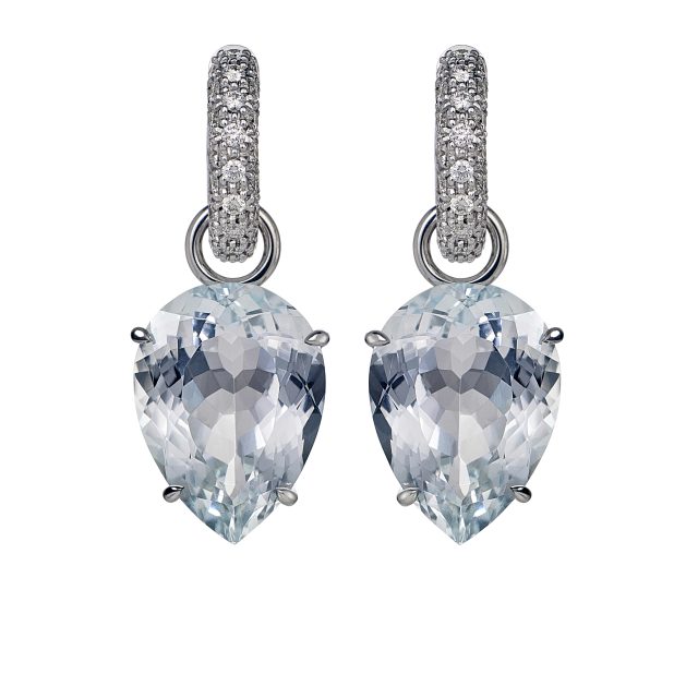 Creol collection earrings in white gold with drop shaped zircon