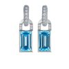 Creol collection earrings with diamonds and sky blue topas