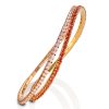 New Tennis Bracelets in yellow and rose gold with diamonds and orange sapphires