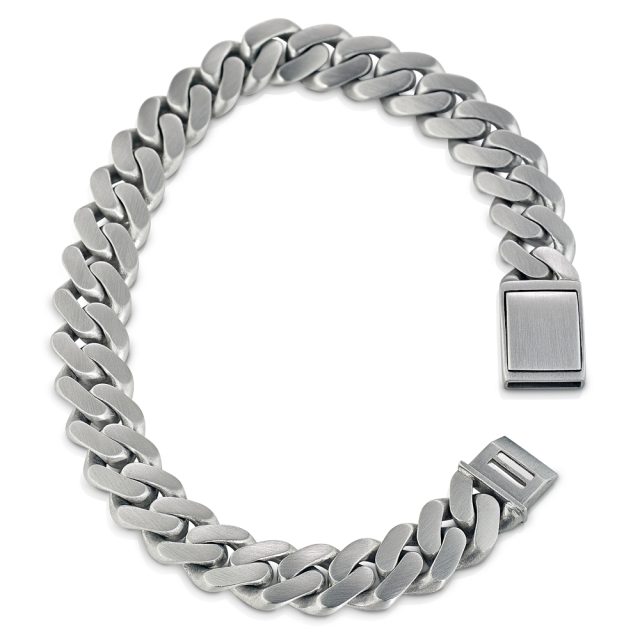 Curb armlenke i solid matt platina