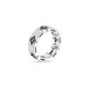 Love in Verona ring i 18kt. hvitt gull med briljanter og smaragder