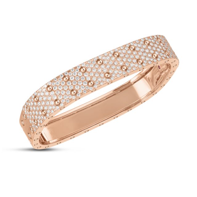 Poi Moi double bangle in 18kt. rose gold with diamonds