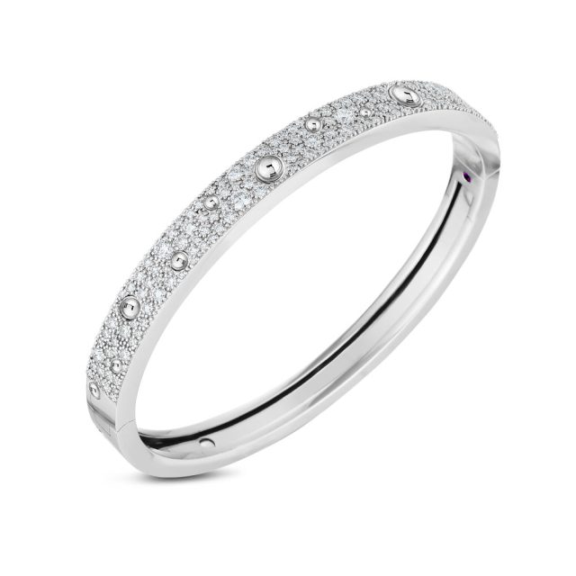 Poi Moi Luna armring smal i 18kt. hvitt gull med briljanter