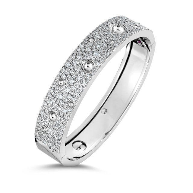 Poi Moi Luna armring medium i 18kt. hvitt gull med briljanter