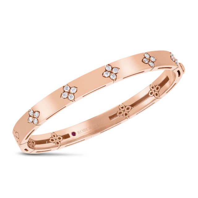 Love in Verona bangle large in 18kt. rose gold with diamonds