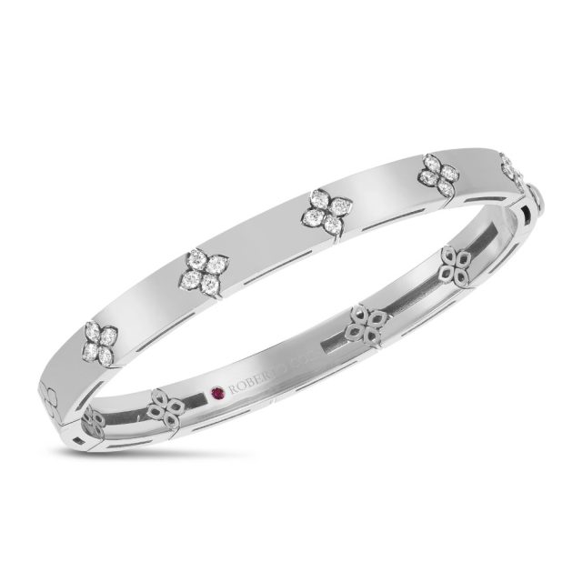 Love in Verona bangle large in 18kt. white gold with diamonds