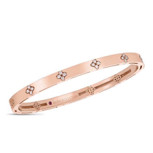 Love in Verona armring smal i 18kt. roségull med briljanter