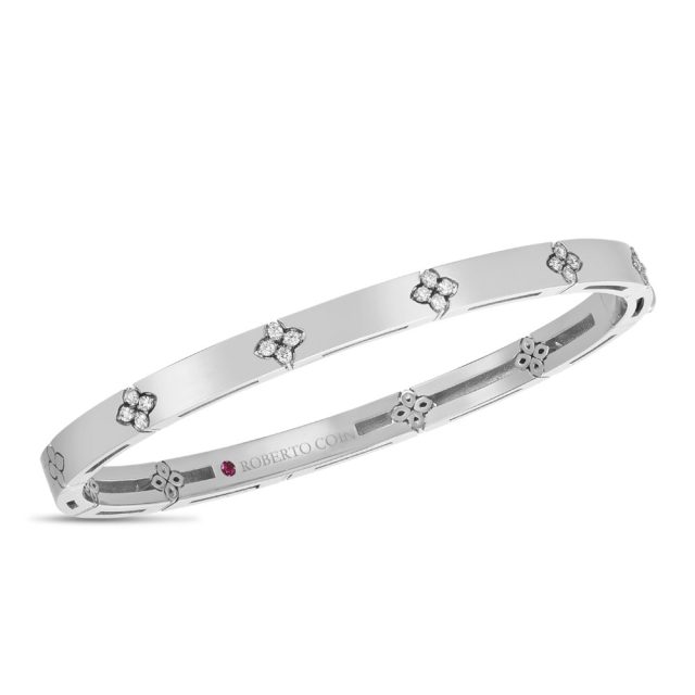 Love in Verona bangle small in 18kt. white gold with diamonds