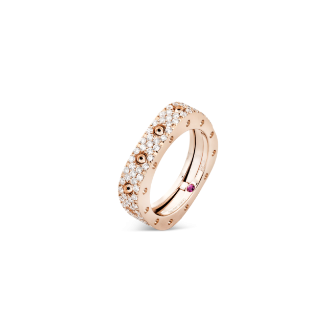 Poi Moi ring small in 18kt. rosegold with diamonds