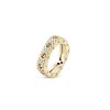 Poi Moi ring small in 18kt. yellow gold with diamonds