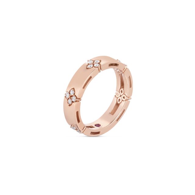 Love in Verona ring small in 18kt. rose gold with diamonds