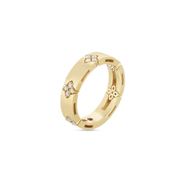 Love in Verona ring small in 18kt. yellow gold with diamonds