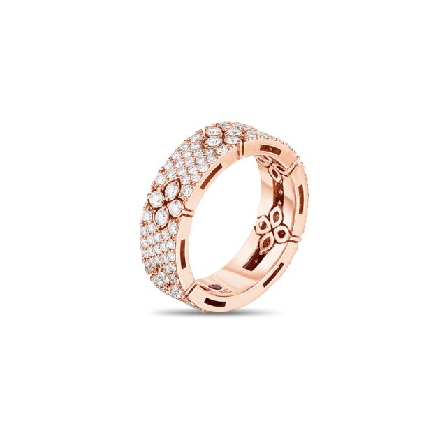 Love in Verona ring large in 18kt. rose gold with diamonds