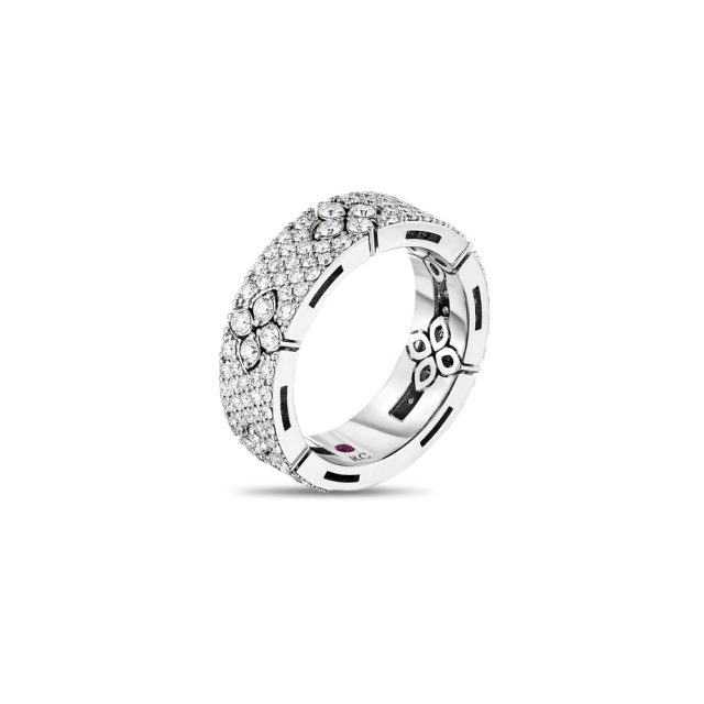 Love in Verona ring large in 18kt. white gold with diamonds