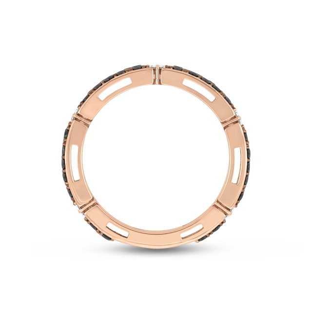 Love in Verona ring smal i 18kt. roségull med sorte diamanter og briljanter
