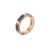 Love in Verona ring smal i 18kt. roségull med sorte diamanter og briljanter