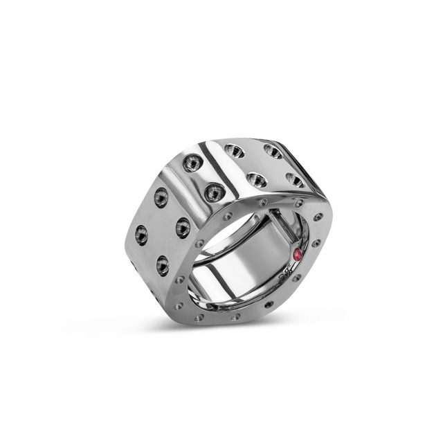 Poi Moi ring bred i 18kt. hvitt gull