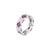 Love in Verona ring i 18kt. hvitt gull med briljanter og rubiner