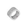 Poi Moi ring medium in 18kt. white gold with diamonds