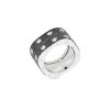 Poi Moi ring large in 18kt. white gold with white and black diamonds